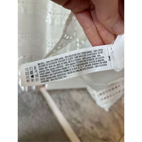 NWT Anthropologie x English Factory - Poplin Heart Embroidery White Midi Dress, - Picture 5 of 13